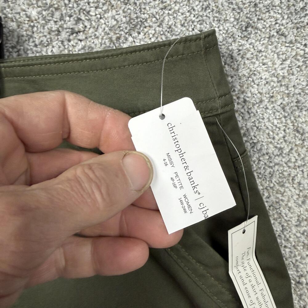 CJ Banks Skirt Women 24W Plus Green Lagenlook Gorpcore Y2K Utility Safari Twill - Picture 4 of 16